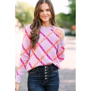 THML Lilac Chain Link Knit‎ Sweater XS